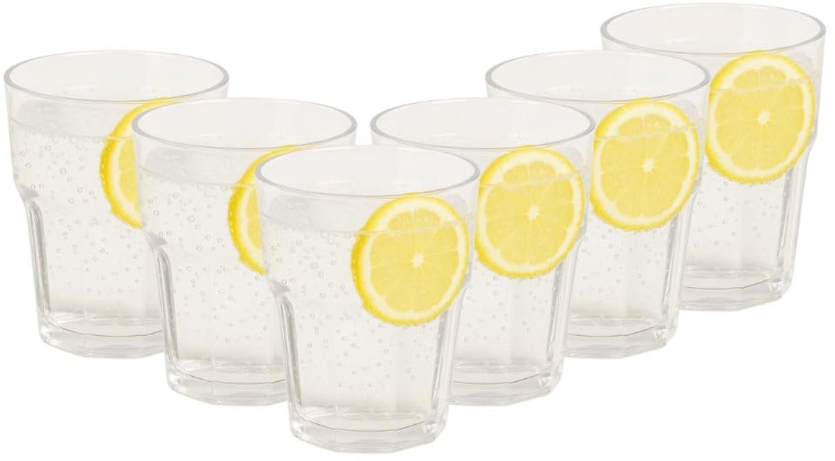Kunststof Drinkglazen - Set van 6 - 275ML - Transparant