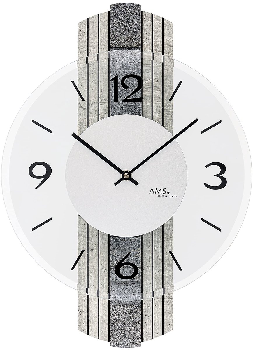 Wandklok met kwartsbeweging - Modern ontwerp - 27 x 47 cm