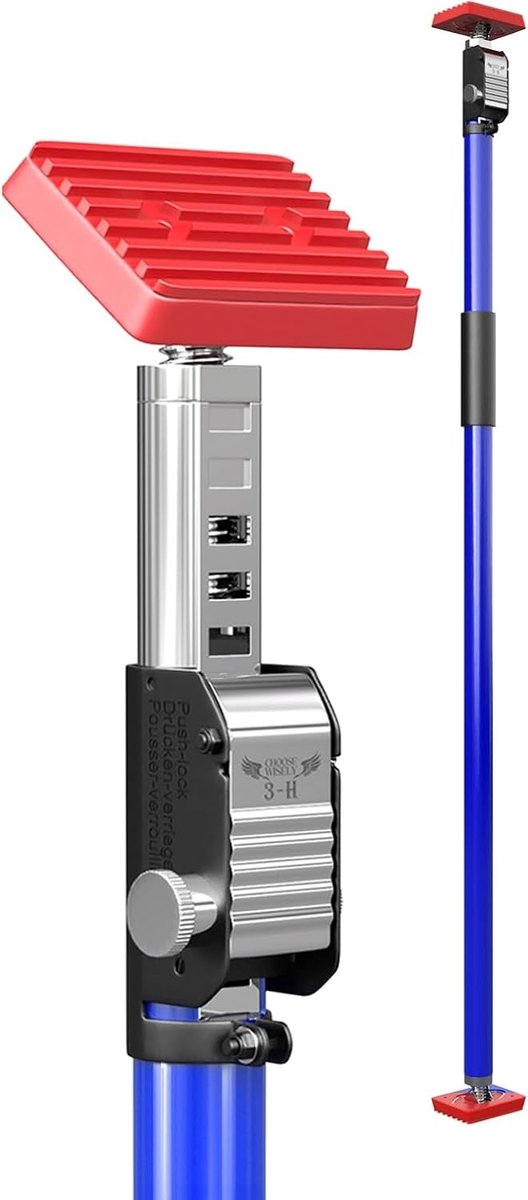 Telescopische Steunpost voor Zware Lasten, Staal Ondersteuningsbalk voor Kaststeunen, Droogwandondersteuning, Tot 200 cm, 75 kg Capaciteit, 1 Stuk