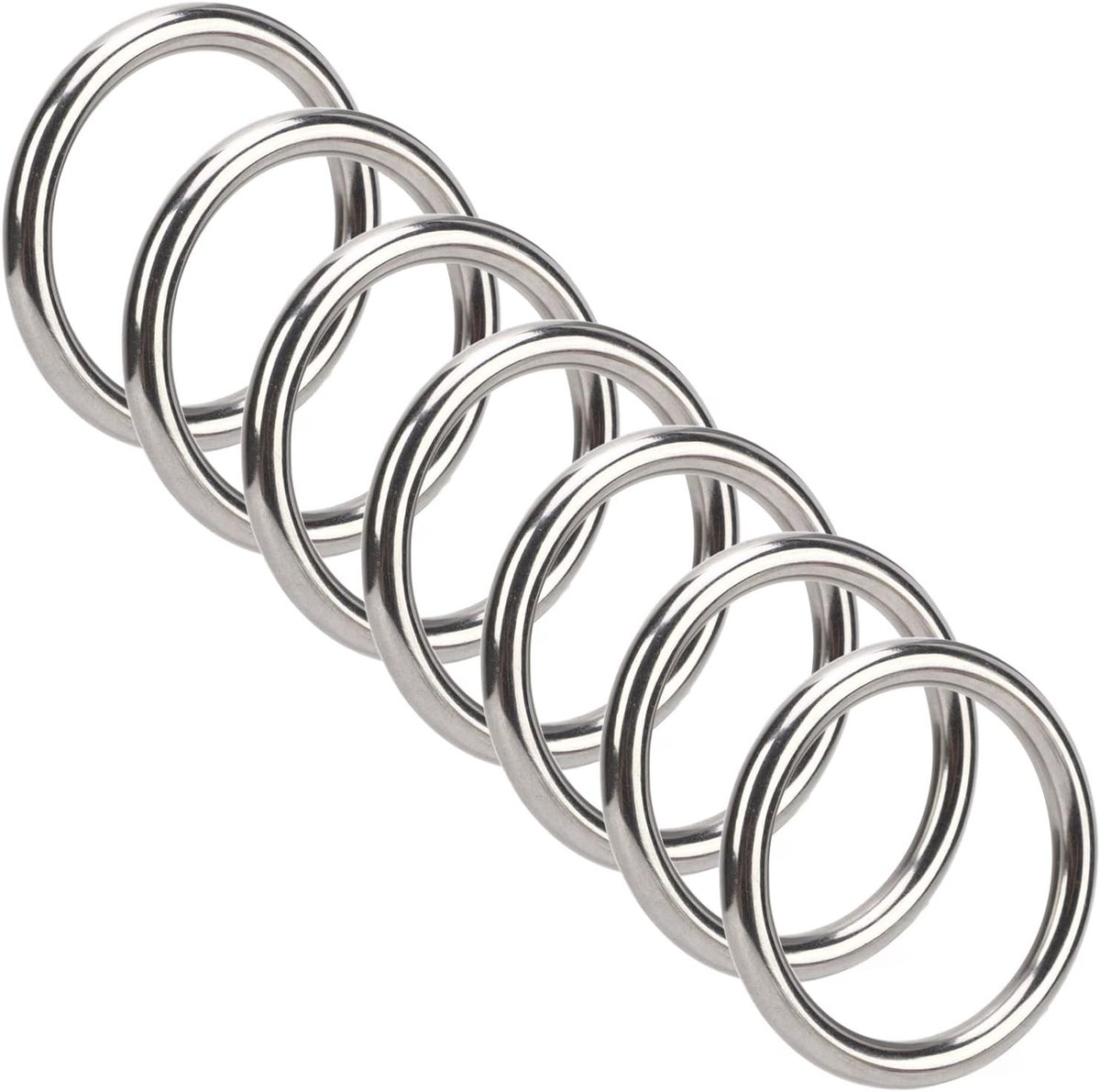 Duurzame Ronde O-Ringen van 304 RVS, Geschikt voor Fitness, Yoga en Camping, 1.6/2 Inch, 7*40mm, Heavy Duty en Multifunctioneel