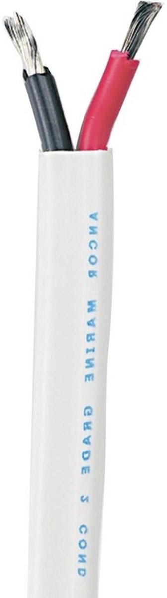 Duplex Kabel - Scheepsdraad plat - Boot Elektronica - Marine Grade Koper - 30 meter - Zwart/Rood