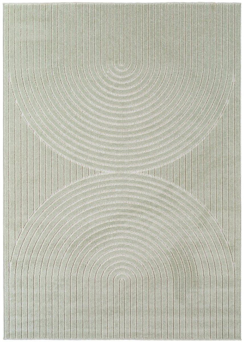 Dutch XXL Japandi Vloerkleed | Tapijt | Nova | Bogen | Groen | 80x250 cm