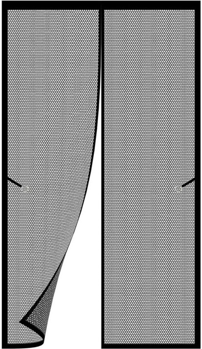 Deur Horren - Vliegendeur Hor - Insecten Buiten Houden - Automatische Sluiting - 105 x 205cm - Zwart
