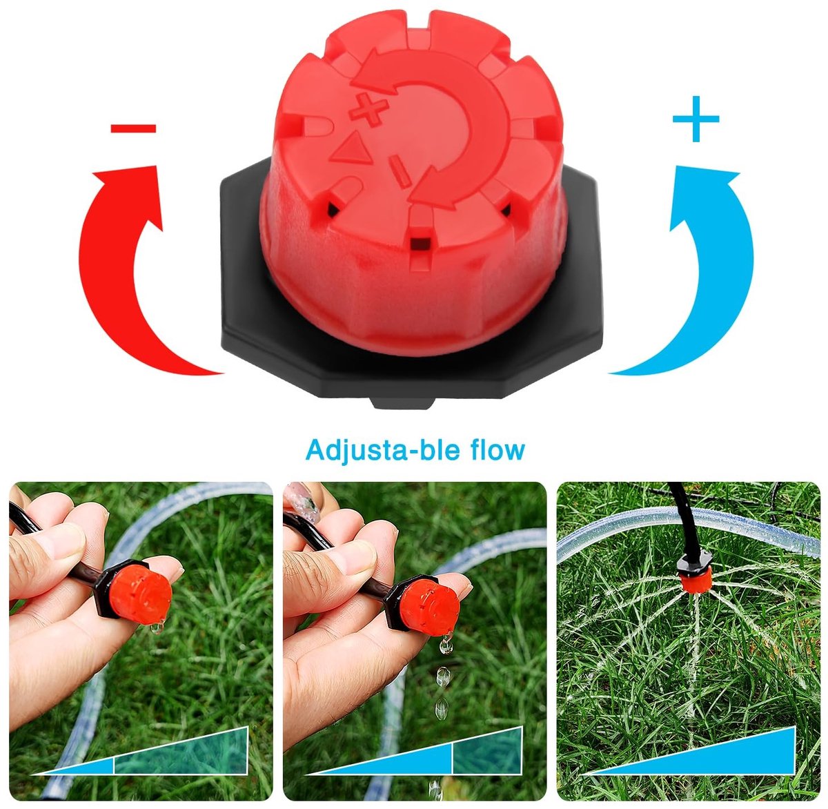 80 Stuks 1/4 Inch Verstelbare Irrigatie Drippers en Sprinklers, Micro Emitter Drippers voor Tuin en Gras, Anti-Verstopping Sprayers in Diverse Kleuren