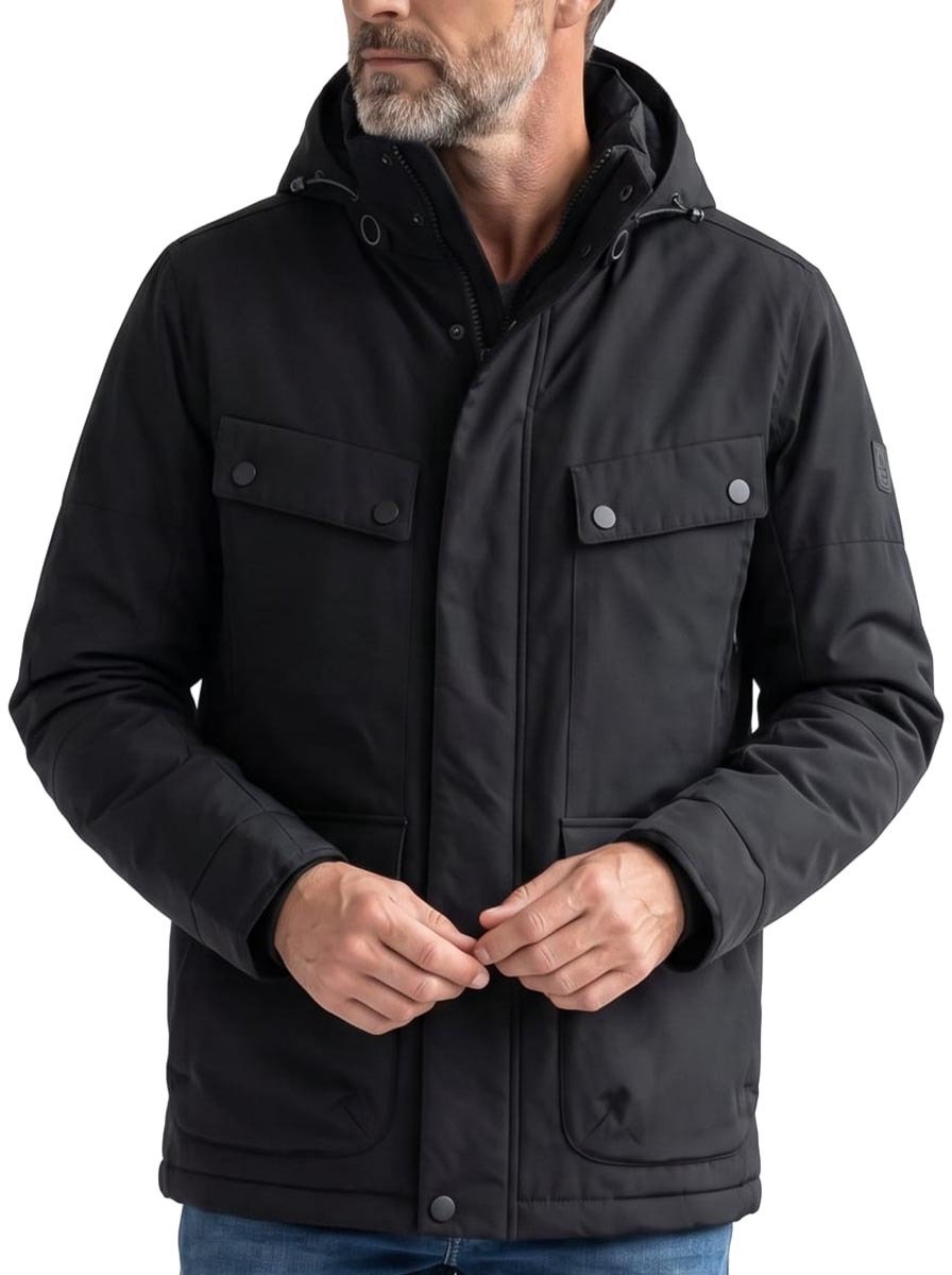 CASAMODA Heren outdoor jas Basic Zwart