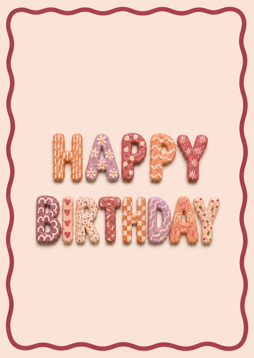 Kaart happy birthday - Oranje - A6