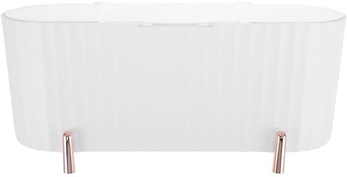 Cosmetica Opberger - Make-up Organizer - Bureau Badkamer - Transparant Zichtbaar - 20.5 cm Lengte - Wit