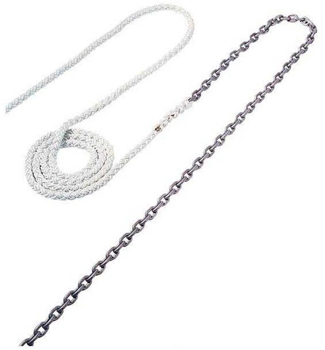 Maxwell Ketting + Gevlochten Lijn 10 M 50 M Zilver 6/12 mm