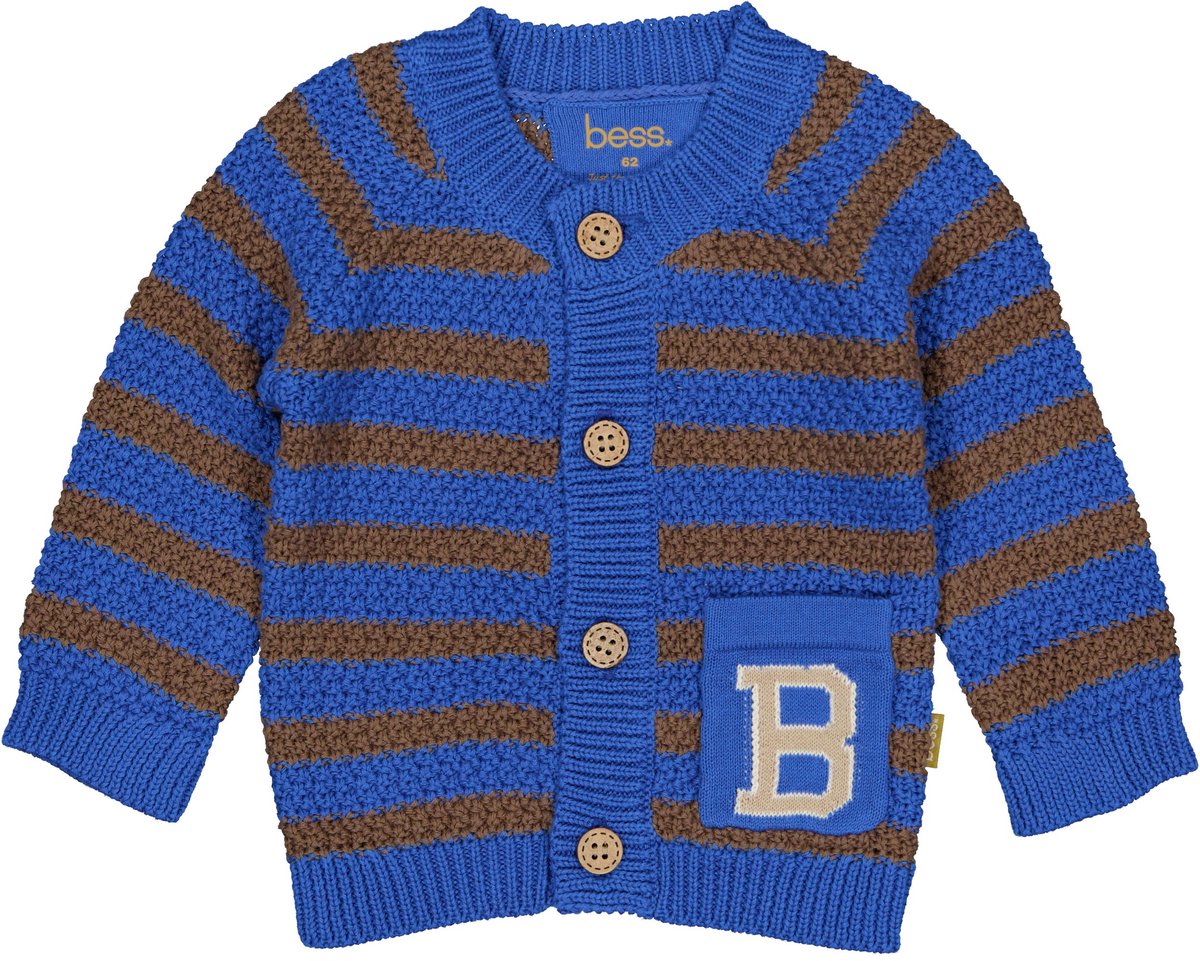 B.E.S.S Baby Jongens Vest Alexander Blue Stripe maat 62