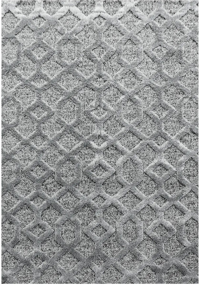 Dutch XXL Modern Vloerkleed | Tapijt | Pisa | Raster | Grijs | 120x170 cm