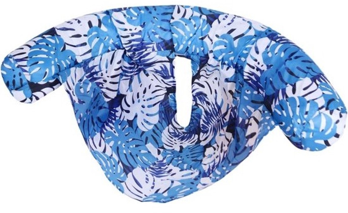 Opblaasbaar Zwembadbed - Luchtbed Water Drijvend Bed - Waterrecreatie Relaxen - Met Drankhouder - 73.6x45.7cm - Blauw