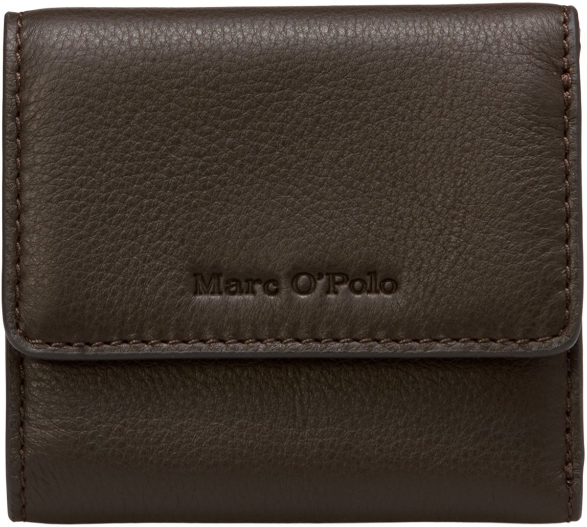 Marc O'Polo Leren portemonnee Jean Combi Wallet Burnt Coffee donkerbruin