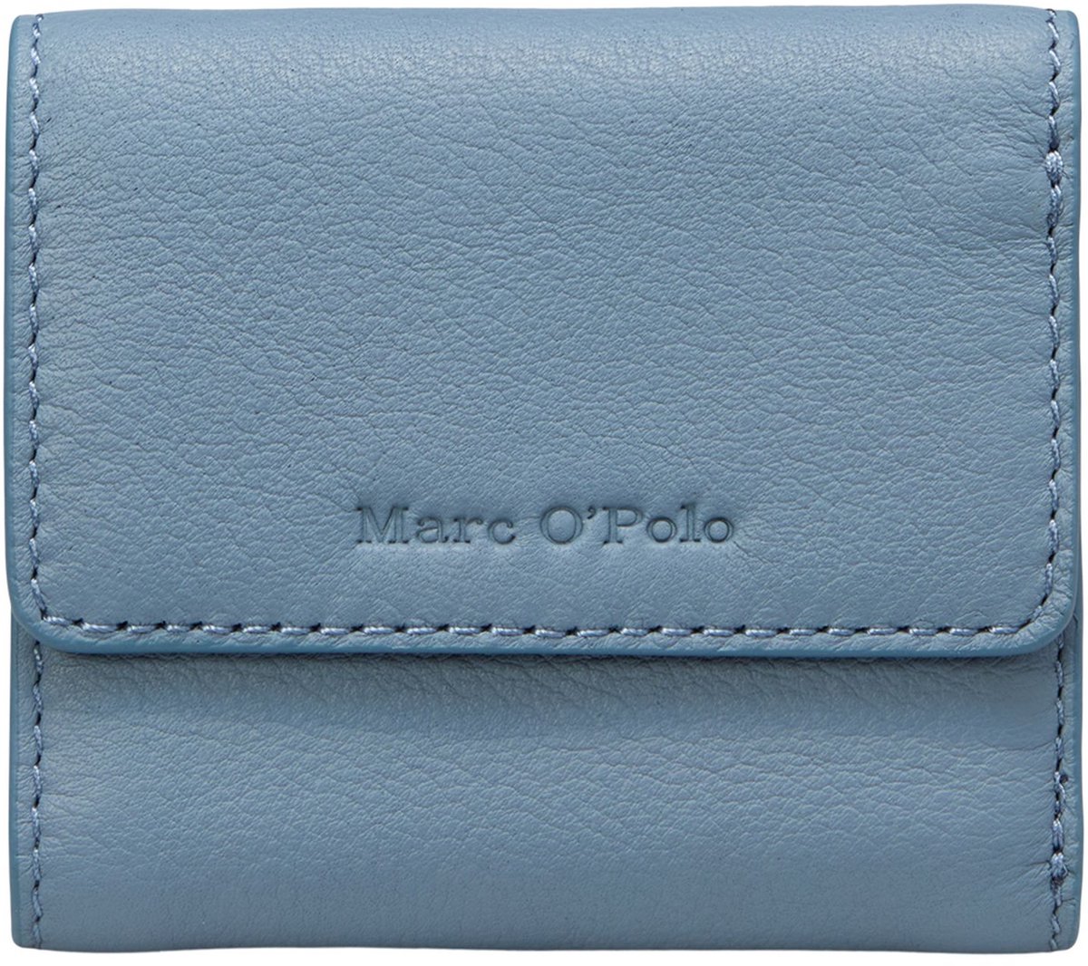 Marc O'Polo Leren portemonnee Jean Combi Wallet Stormy Sea blauwgrijs