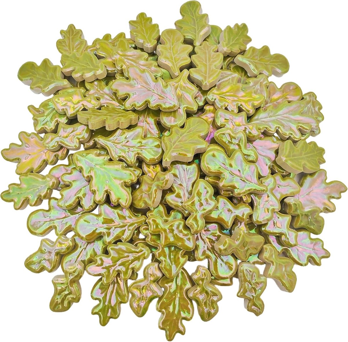 Wavy Leaf Vormen Keramische Mozaïektegels voor Thuisdecoratie en DIY Projecten, 500g Mozaïekstukken voor Creatieve Ambachten en Mozaïek Maken