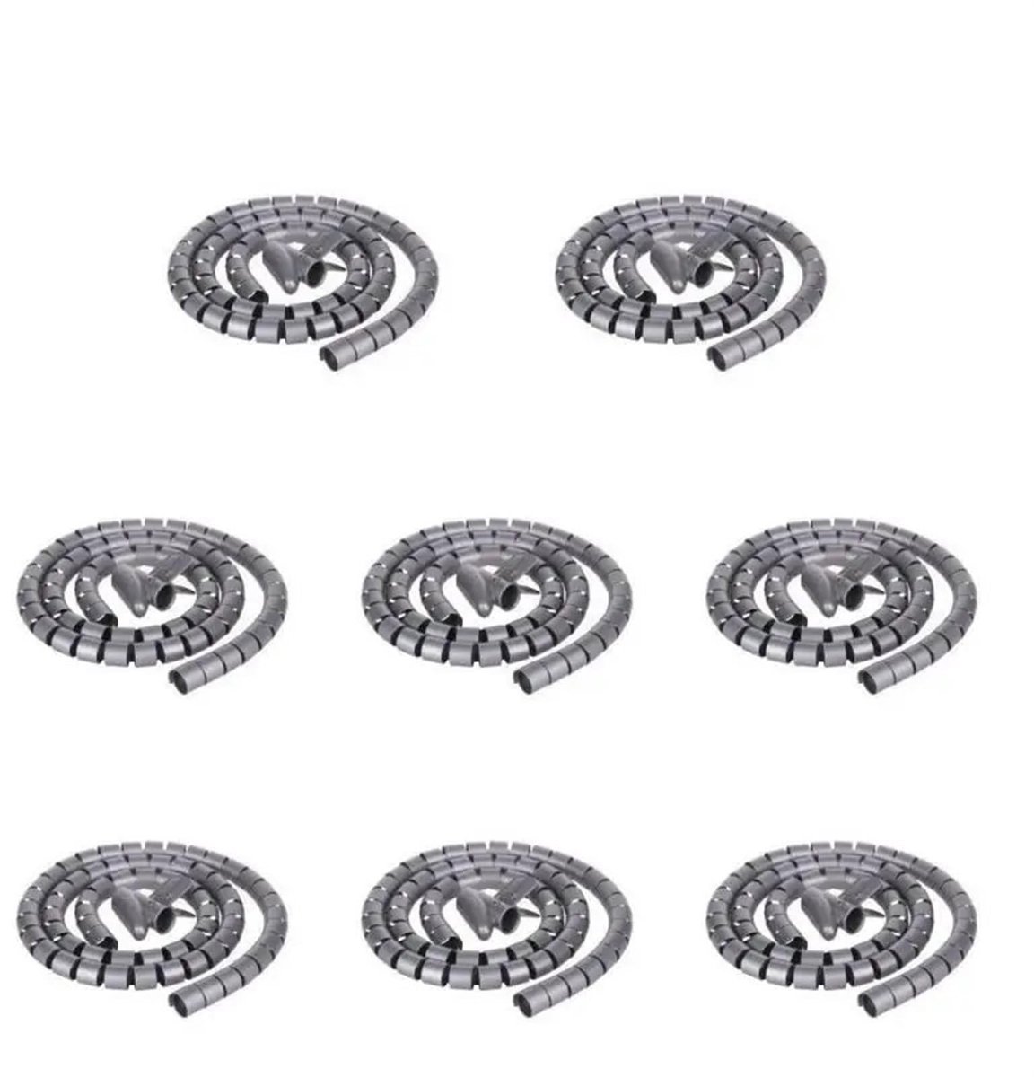 Flexibele Spiraalkabel Organizer - 1 meter, 22 mm diameter, grijs