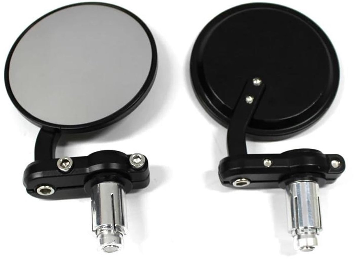 Motorfiets Achteruitkijkspiegels - 7/8" - Zwart en Wit