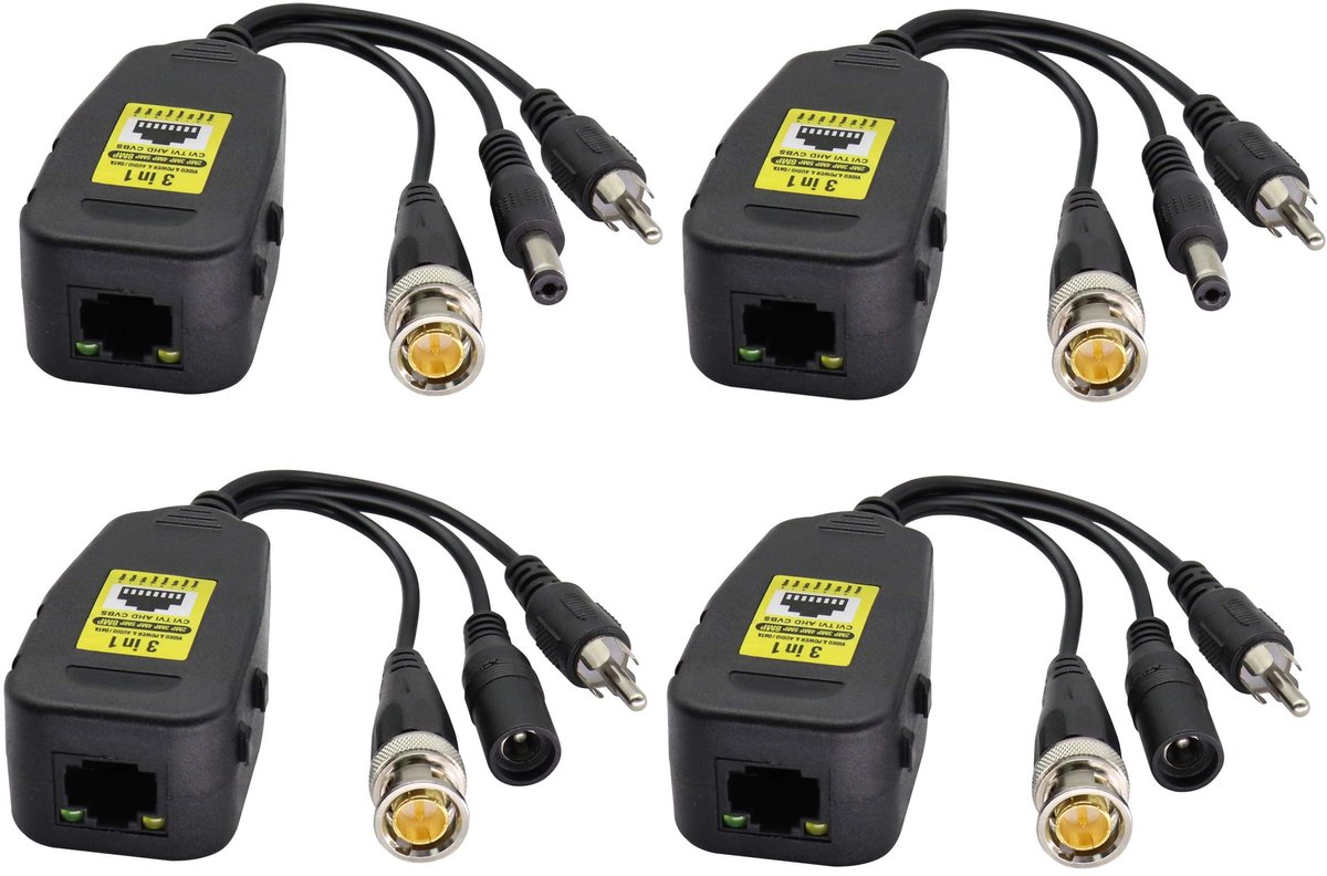 Video/Audio Transceiver RJ45 naar BNC - Voor Beveiligingscamera's