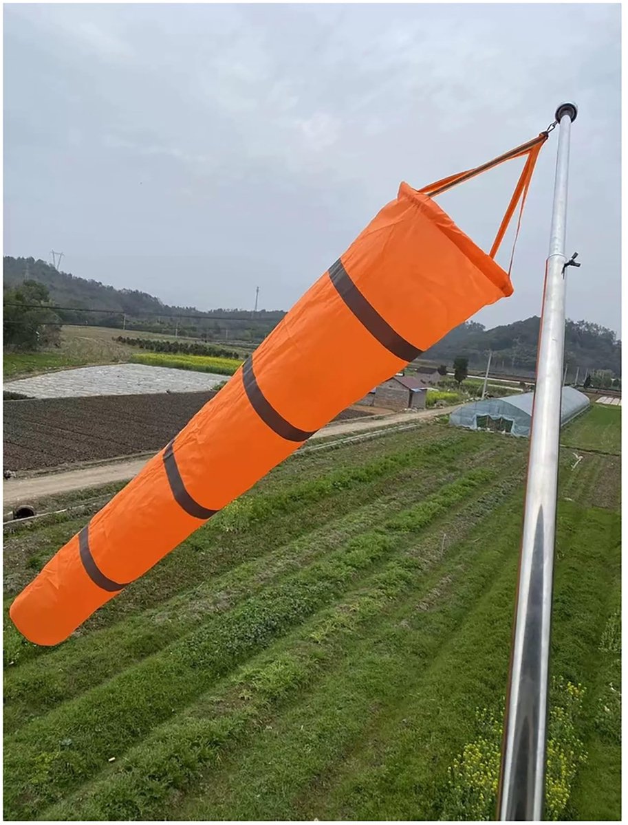 Windrichtingindicator voor buiten - Waterdichte windzakhoes oranje 100 cm