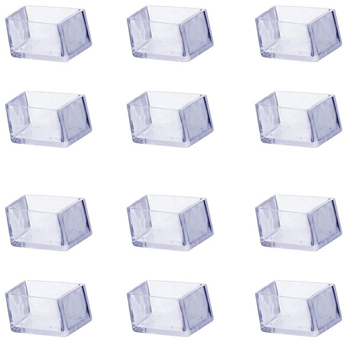 Transparante Siliconen Meubelvoetjes - 12 Stuks - Rechthoekig