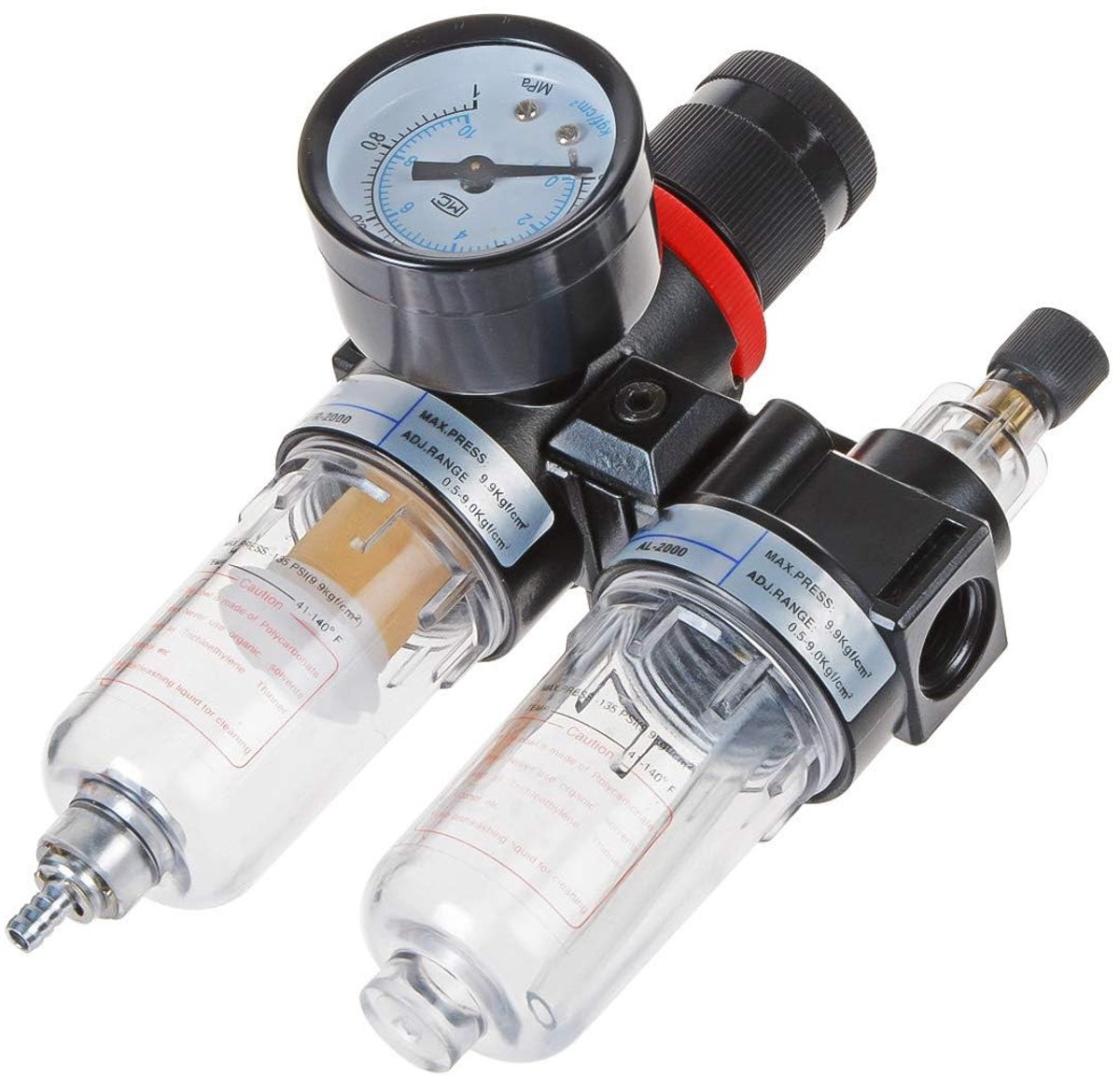 Pneumatische Twin Air Filter Compressor - Met Regulator