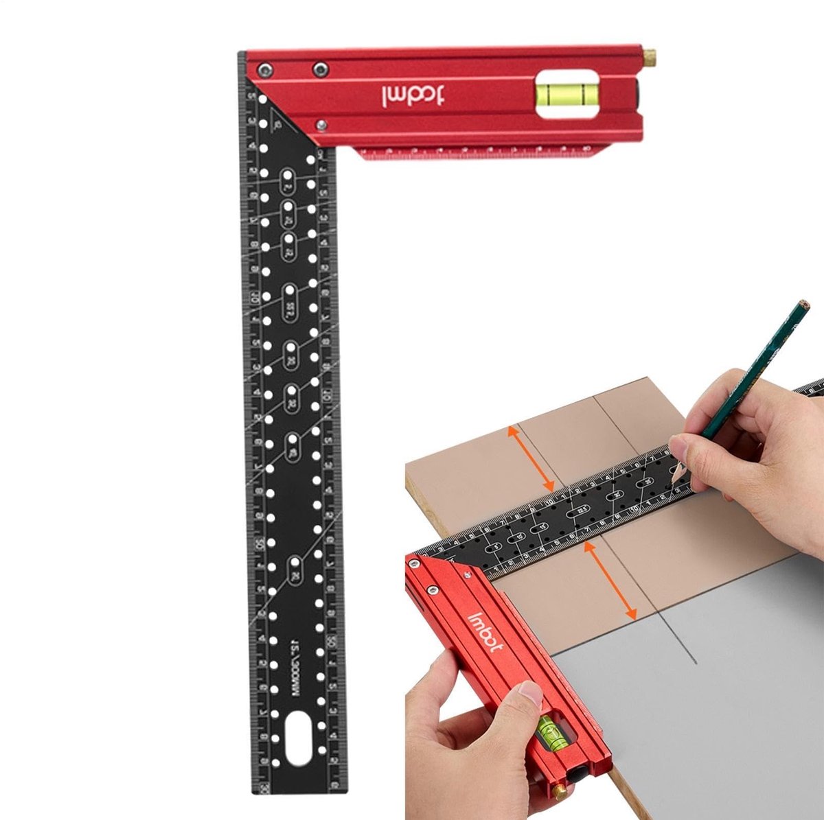 Meetinstrumenten voor houtbewerking - Nauwkeurige vierkante liniaal - 30 cm
