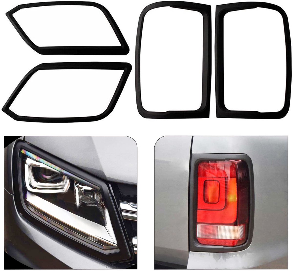 Lichtcover Voor VW Amarok 2011-2022 - Matte Zwarte Bescherming