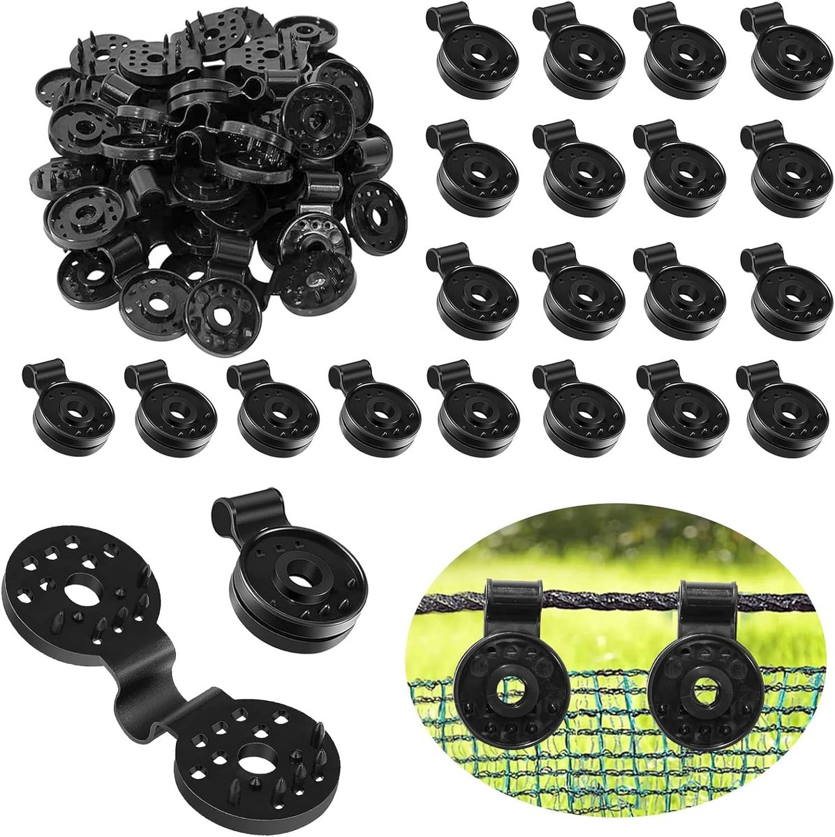 Kleurige schaduwclips voor zonneschermen, 120 stuks, ideaal voor tuin, planten en bescherming tegen zonlicht