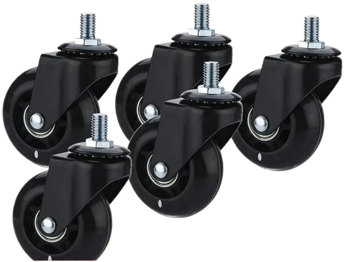 Set van 5 Zware PU-Zwenkwielen - 2 Inch