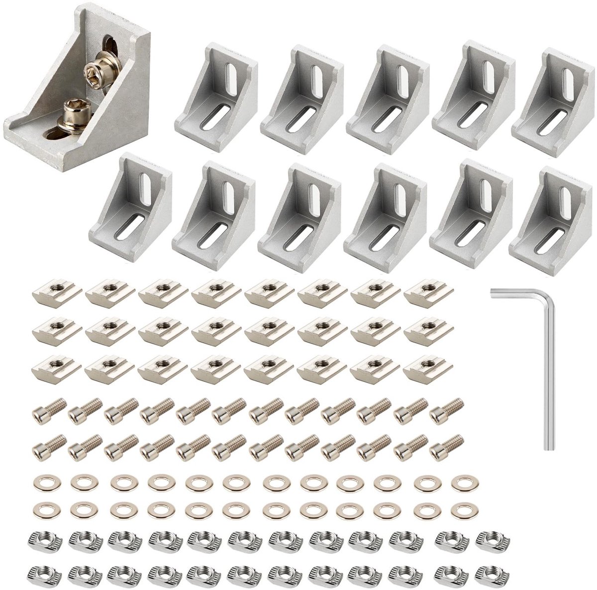 Aluminium Hoekverbinding voor Profielen - 30 x 30 mm - Set van 10