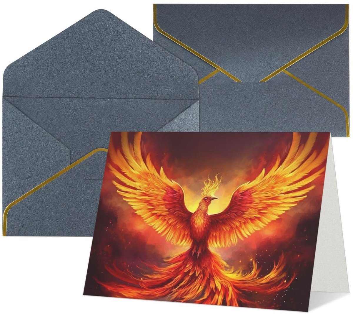 Verjaardagskaarten met enveloppen - Fantasy Phoenix