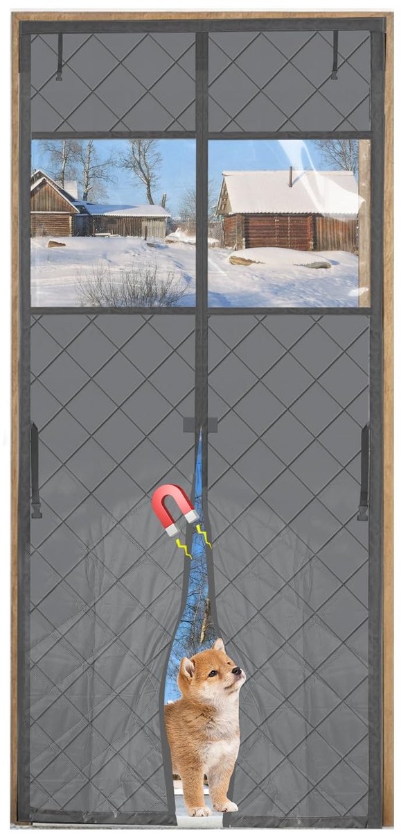 Isolerend Deurgordijn - Winddicht en Waterdicht - Grijs 90x210 cm