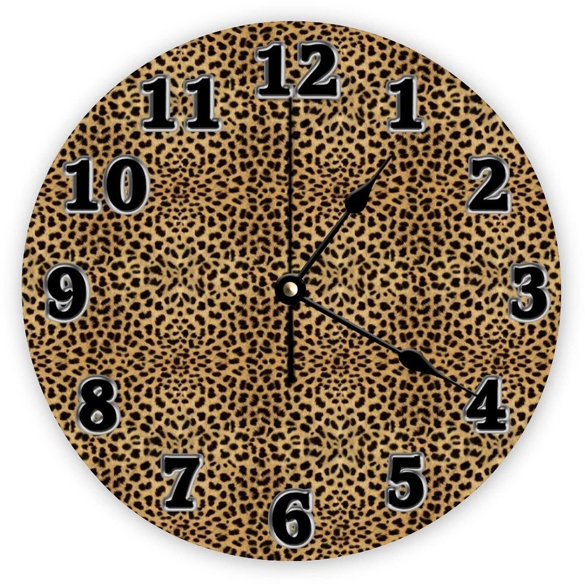 Wandklok met stille werking - Leopardprint - 25X25 cm