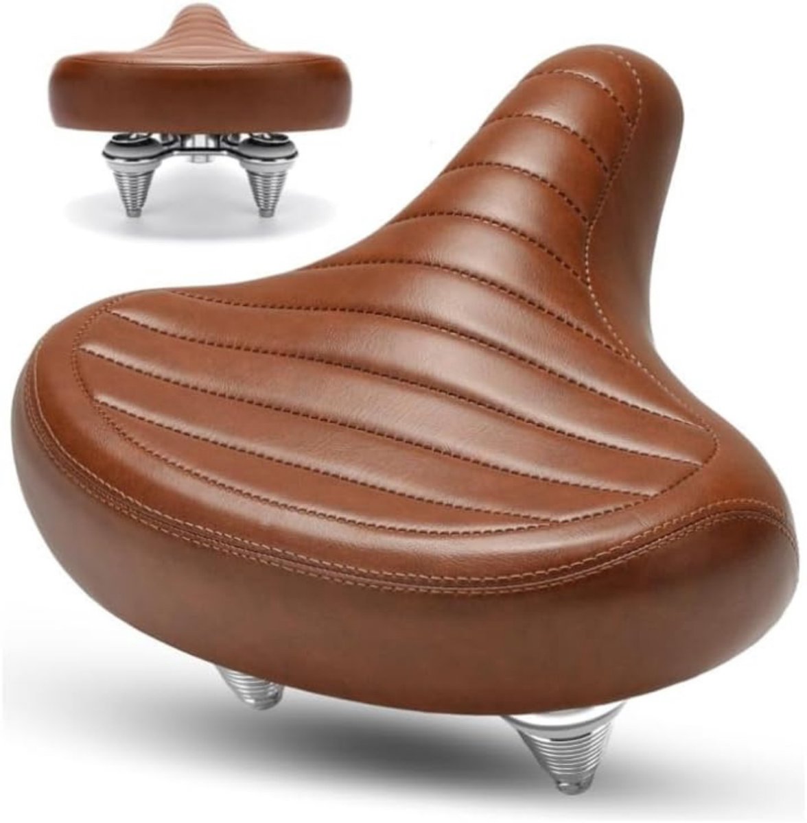 DailySupplies® Fietszadel Heren en Dames - Comfort Gel - Inclusief Zadelstrop - Bruin