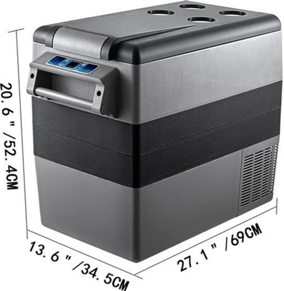 Auto Koelkast - Koelbox - Mini Koelkast - Draagbare - 55L - 12V/24V/220V - met Compressor - Mini Fridge - Perfect voor Camping, Reizen en Outdoor