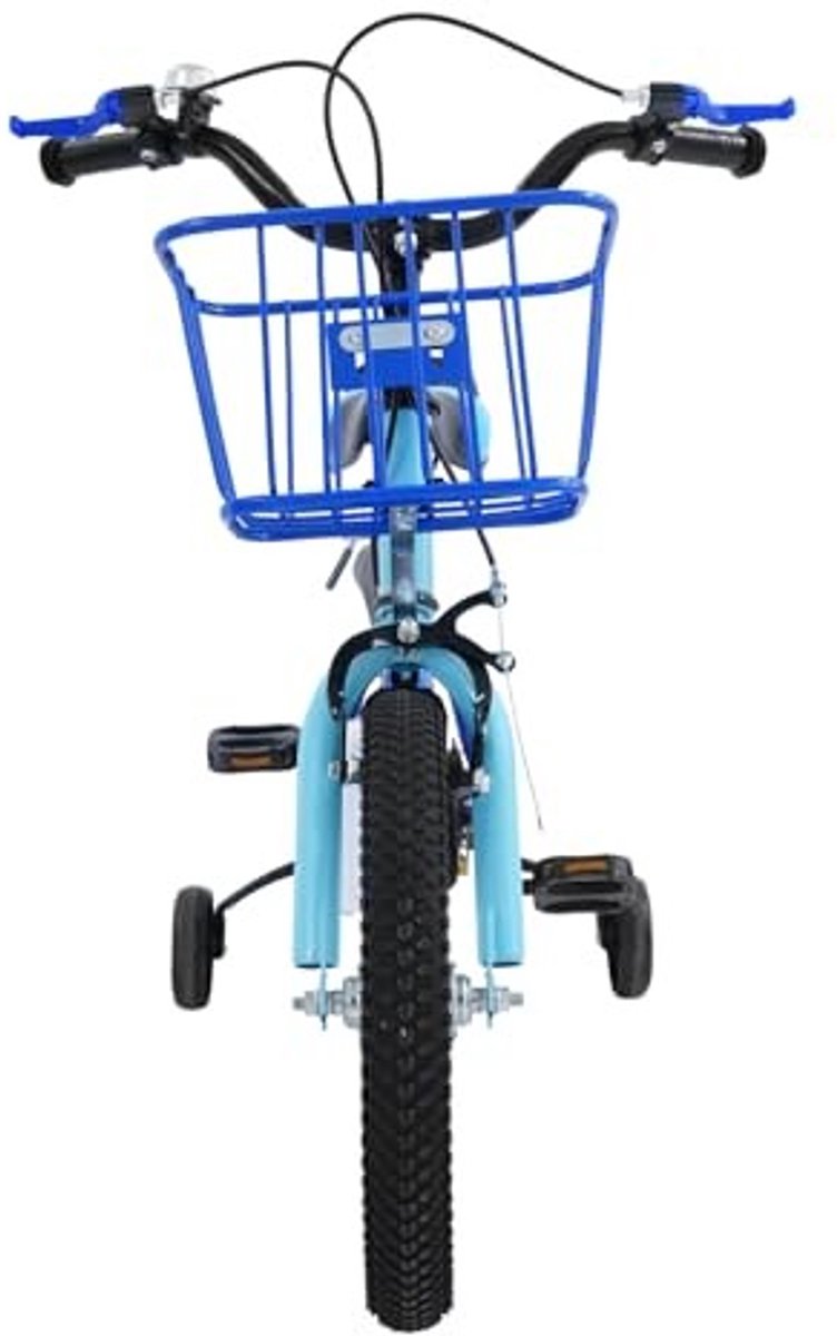 Kinderfiets 14 Inch met Afneembare Steunwielen Blauw Gestreept