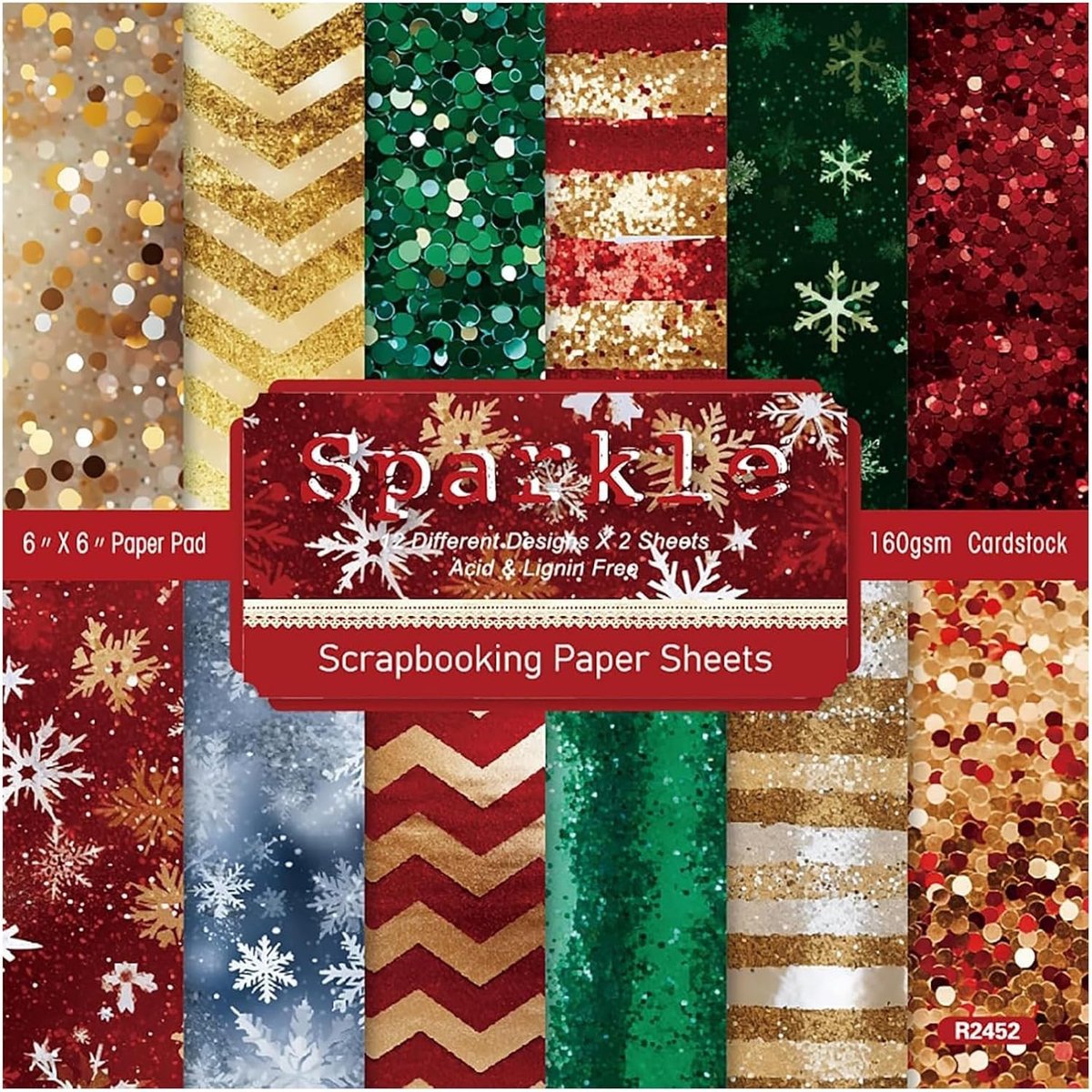 Kerst Origami Papier 24 Stuks 15.2 x 15.2 cm voor Creatieve Knutselprojecten, Kaarten Maken en Scrapbooking Decoratie