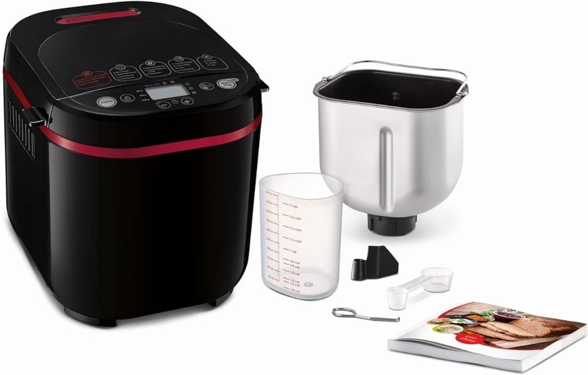 TYR® Broodbakmachine - 1kg Broodbakmachine - Broodbakmachine met 17 Programma's - Zwart - 29cm x 31cm x 29cm