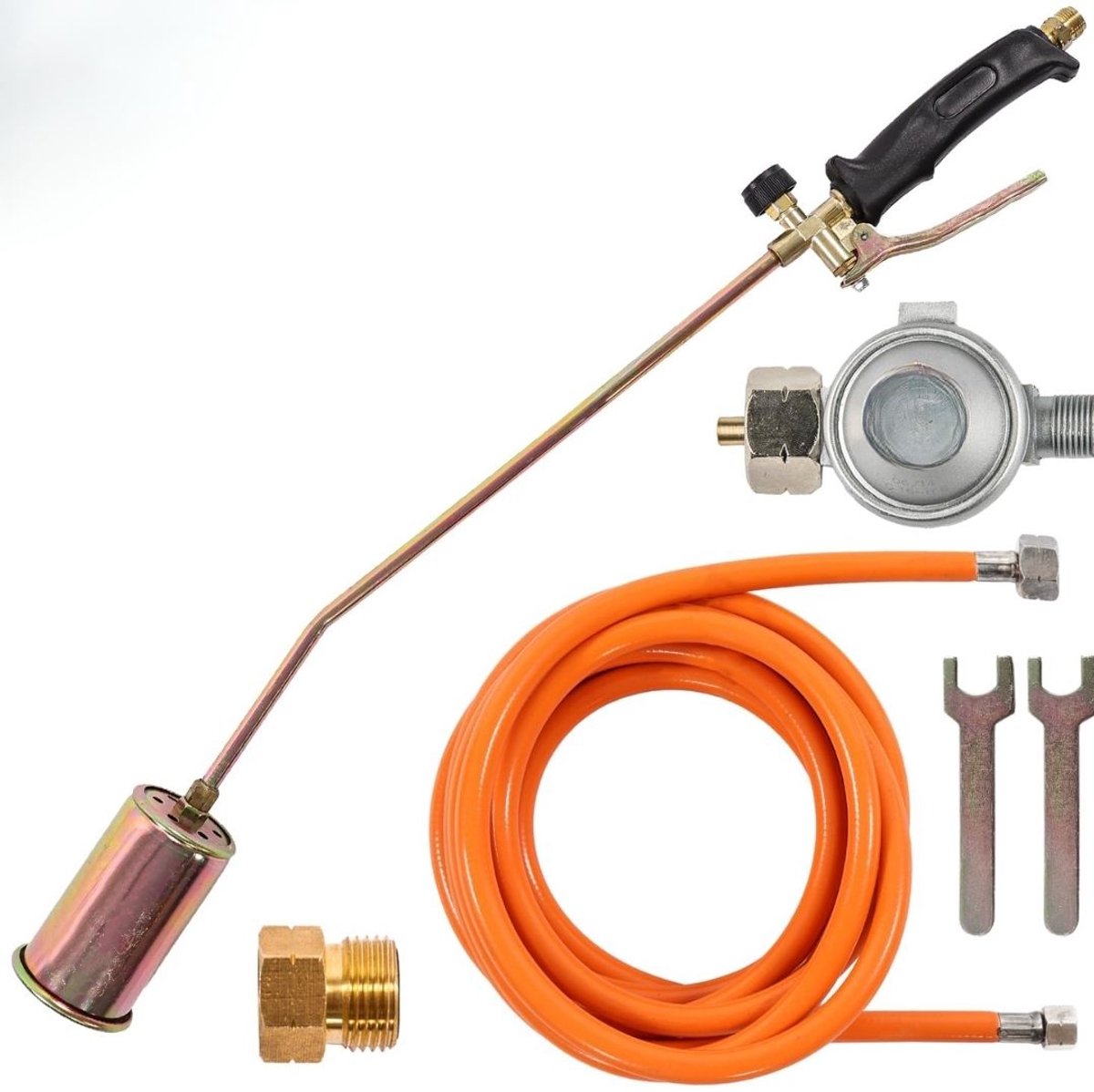 KIRA® Onkruidbrander - Onkruidbrander Gas - Krachtige Gas Onkruidbrander - Zilver - 90cm x 25cm x 30cm\