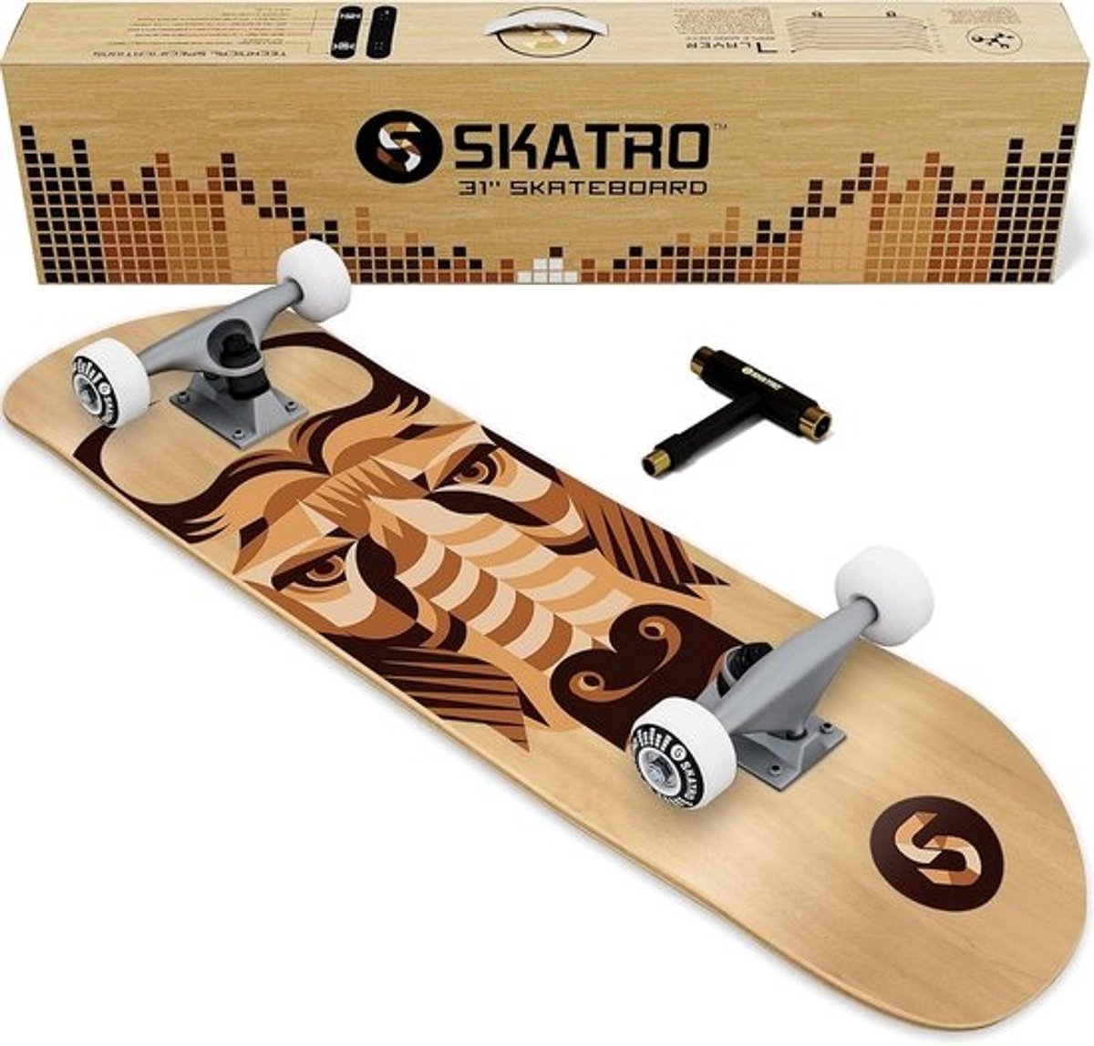 Compleet Skateboard 31 inch - Pro Trickboard voor Beginners tot Gevorderden (Jongens & Meisjes)