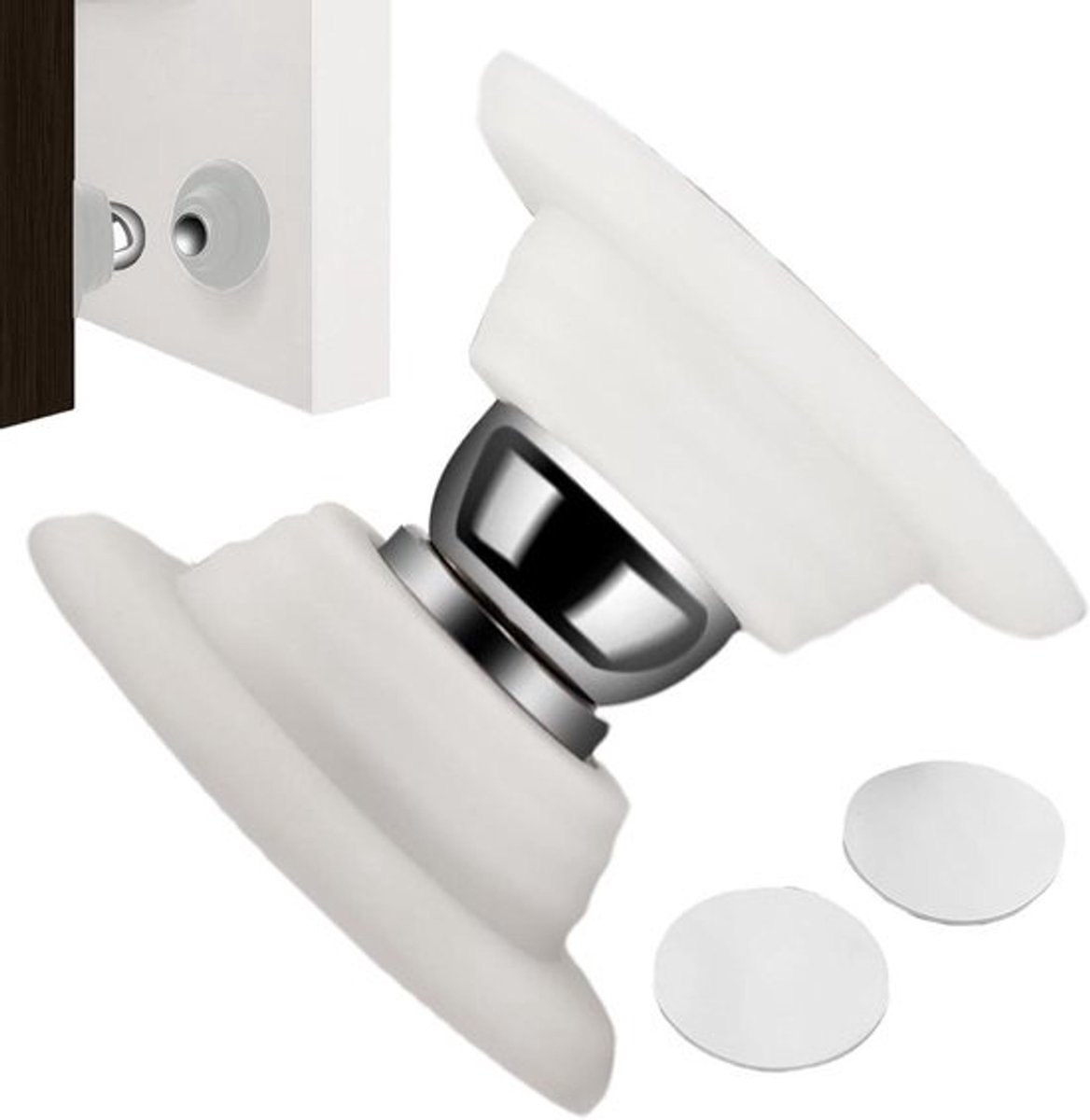 Magneetdeurstopper - Deurvanger Deurhouder - Deur Open Houden - Geen Boren Installatie - 5.5 cm - Wit