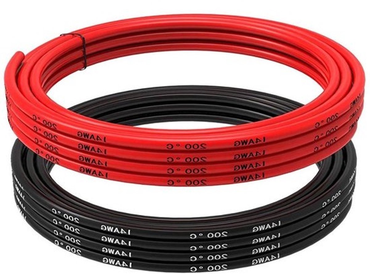 Siliconen Draad - Flexibele Kabel - Elektrische Projecten - Lage Impedantie - 145 meter - Zwart rood