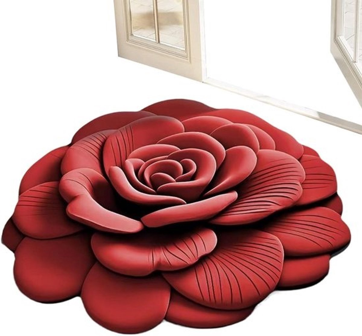 Badmat Antislip - Vloermat Douche - Badkamer Veiligheid - 3D Bloemendesign - 100x100cm - Grijs