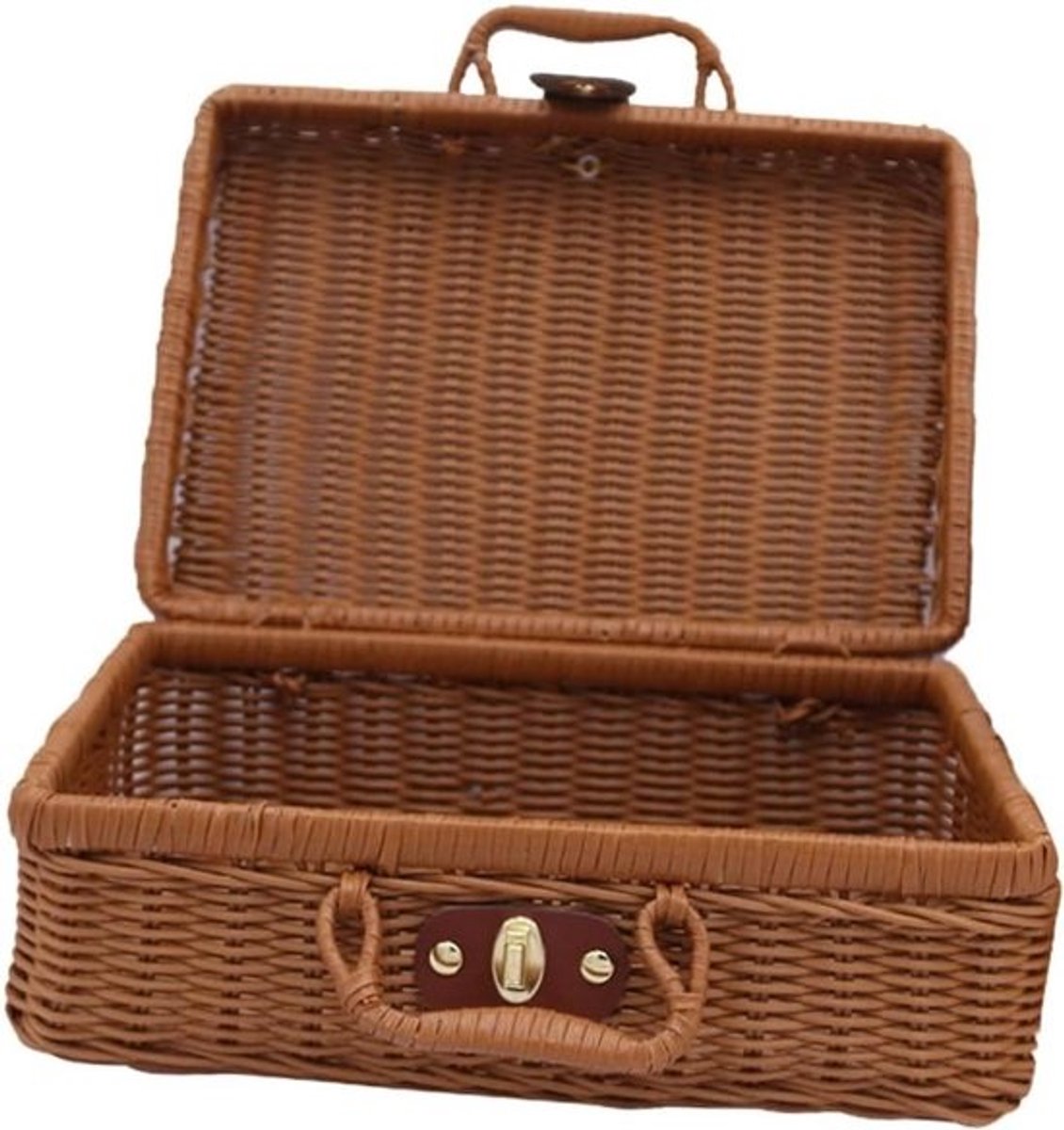 Cosmetica Organizer - Make-up Houder - Make-up Opbergen - Geweven Ontwerp - 22 x 17 x 11 cm - Lichtbruin