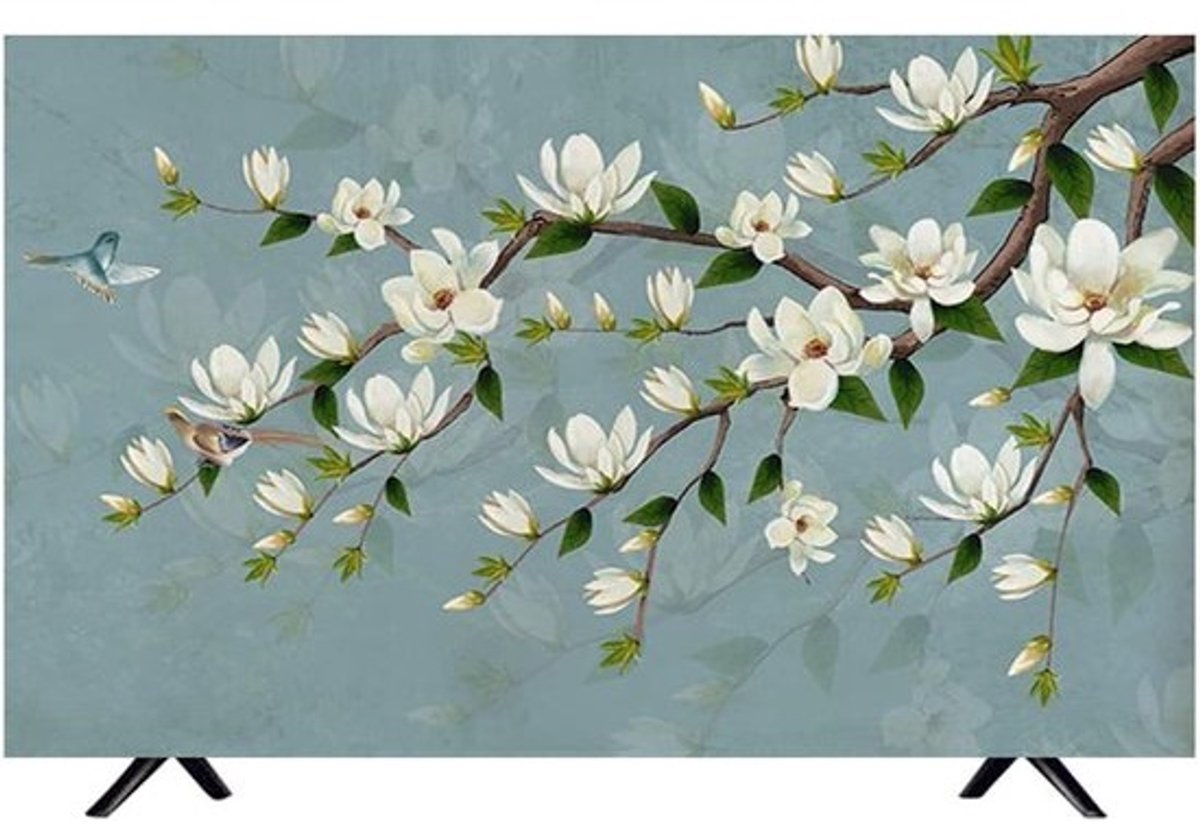 TV Hoes - Scherm Beschermer - Stofvrij Houden - Duidelijke Print - 40-43 Inch - Birds Tree