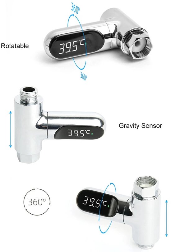 Smartflow™ Zelf aangedreven Badthermometer & Douchetimer (8-85℃) - Waterbesparende Douche Klok - Thermostaatkraan - Thermostaat - Temperatuurmeter - Timer - Douchethermostaat - Zandloper van Smart+ — afbeelding 5