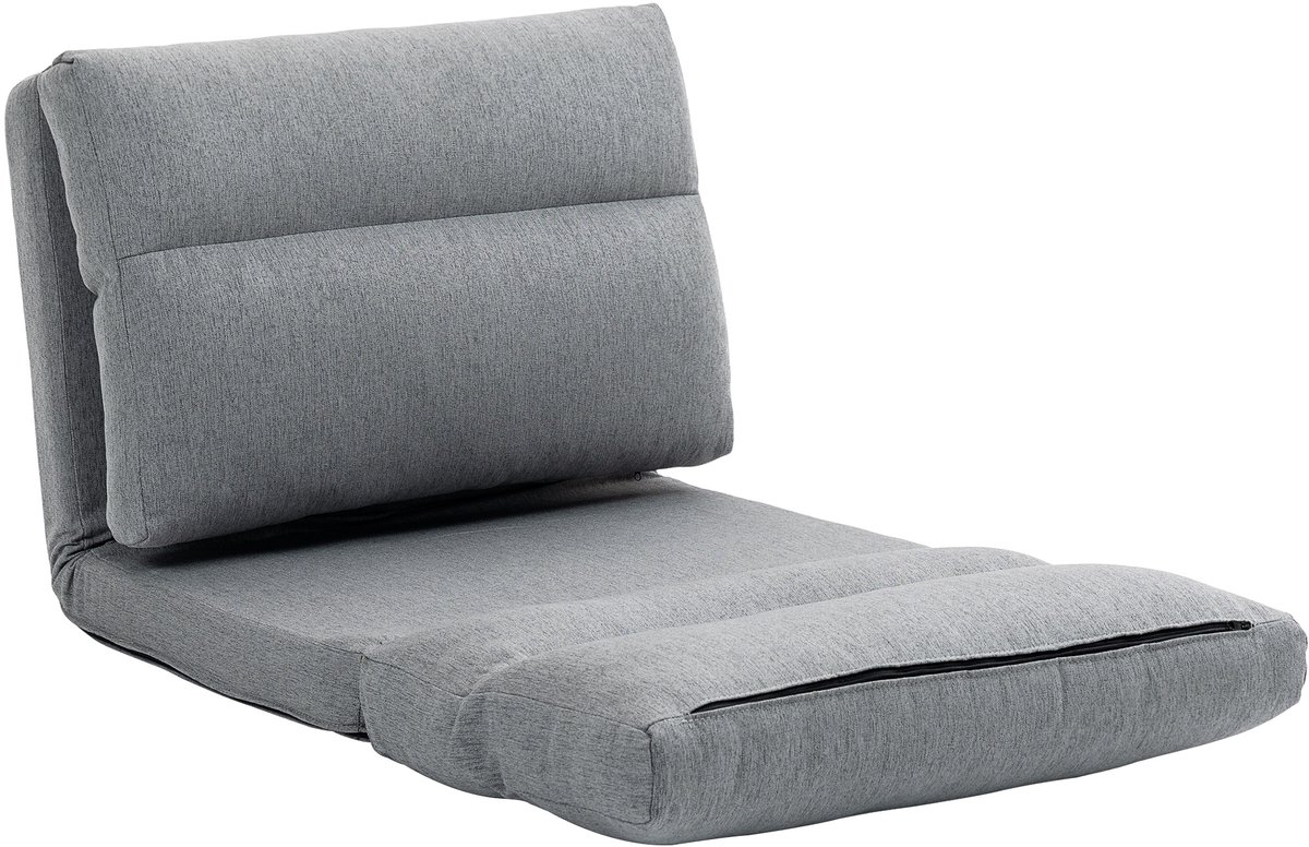 Opvouwbare slaapbank met verstelbare rugleuning verstelbaar van 90° tot 180° Stof - 70 (l) x 72 (d) x 56 (h) cm, opvouwbare slaapbank stoel voor woonkamer, grijs