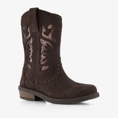 Braqeez suède meisjes cowboylaarzen donkerbruin - Maat 30 - Echt leer