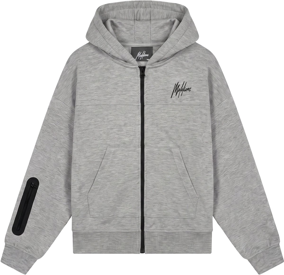 Malelions counter hooded vest in de kleur grijs.