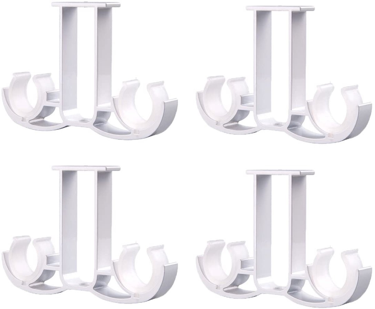 4Pcs Aluminium Gordijnsteunen - Zware Dakklemmen in Matte Wit