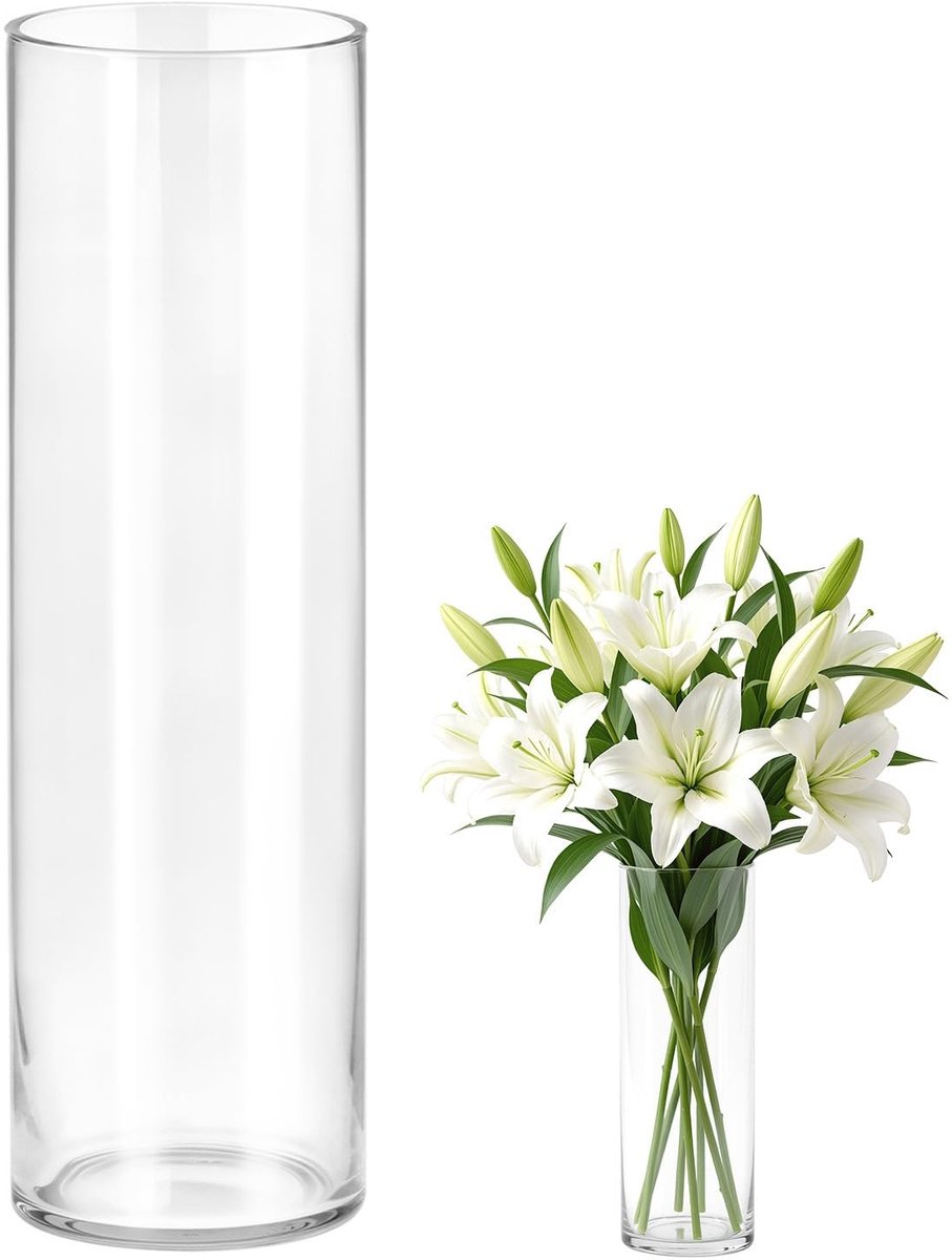 Cilindervaas 40x12cm - Modern glas voor elegante tafeldecoratie